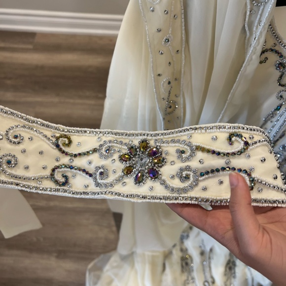 Dubai Moroccan Kaftan Arabic Abaya Maxi Hand Beaded Caftan Farasha Floor Length - Picture 9 of 10